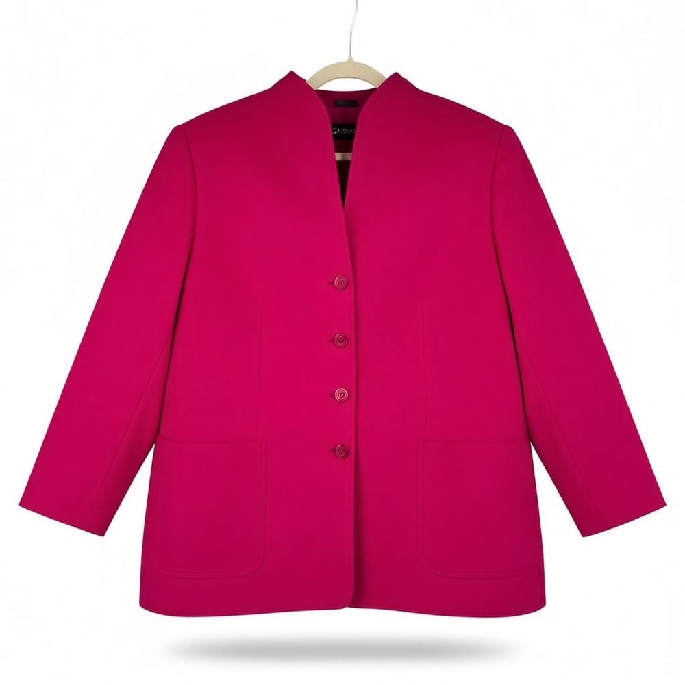 Piacenza for Escada Womens Size 46 Vintage Wool  Cashgora Blazer Jacket Italy